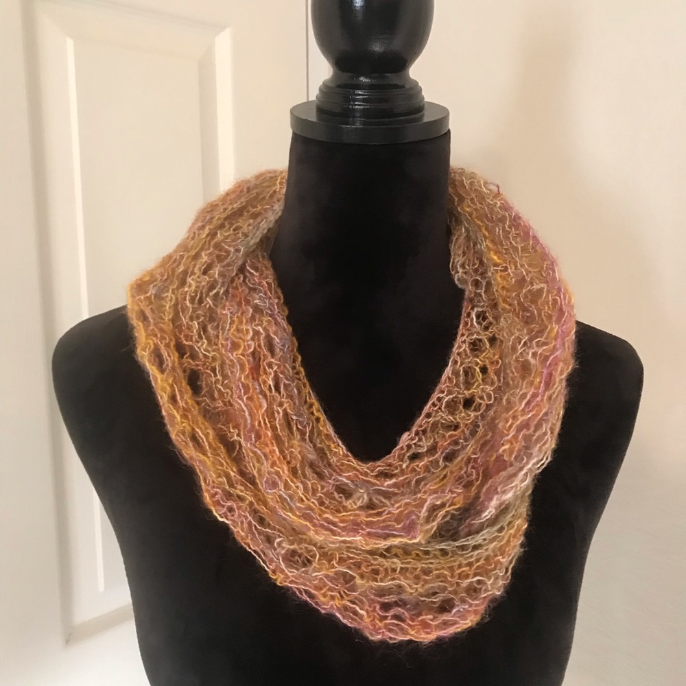Handmade knitted wrap infinity scarf
